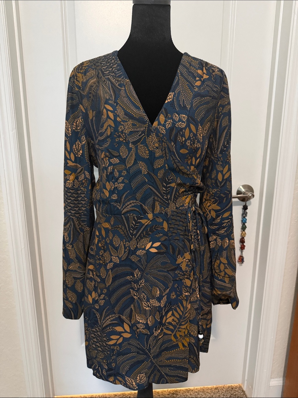 FARM Rio Teal and Gold Botanical Wrap Mini